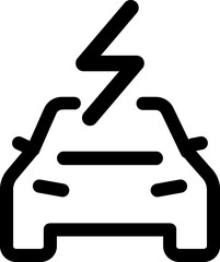 Electrical automobile cable contour and plug charging black symbol. 