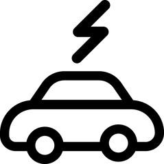 Electrical automobile cable contour and plug charging black symbol. 