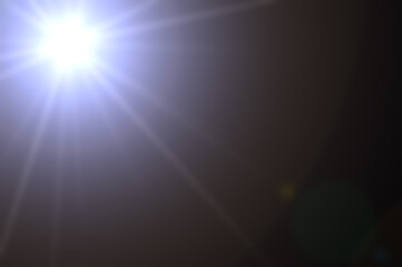 Realistic lens flare in black background. Lens Flare ,Sun Flare on black background. Optical Flare effect illustration. lens effects for overlay designs or screen blending mode. Abstract sun burst