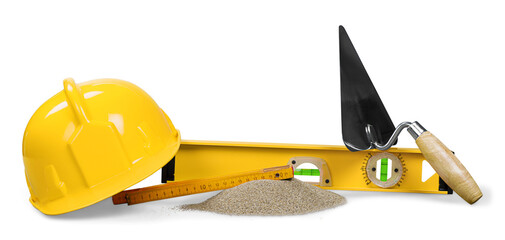 mason tools isolated on white