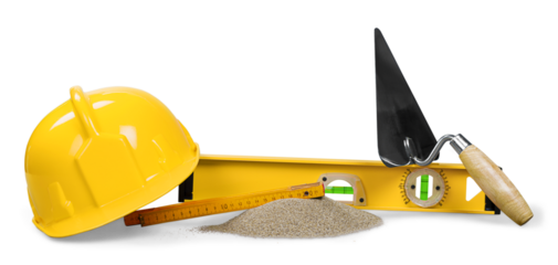 mason tools isolated on white