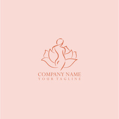 logo vector of Beauty Women Body in lotus flower 