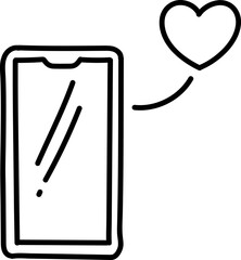 Love message icon hand drawn vector illustration