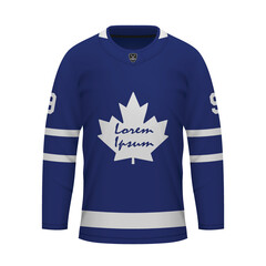 Realistic Ice Hockey shirt of Toronto, jersey template