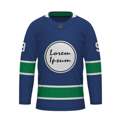 Realistic Ice Hockey shirt of Vancouver, jersey template