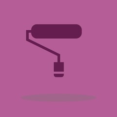 Paint roller vector icon illustration sign