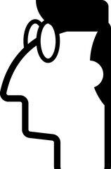 Geek, hipster avatar. Cute cartoon  people in eyeglasses