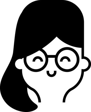 Geek, hipster avatar. Cute cartoon  people in eyeglasses