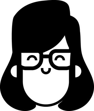 Geek, hipster avatar. Cute cartoon  people in eyeglasses