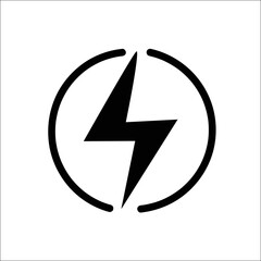 Flash thunderbolt Template vector icon illustration  Lightning isolated vector icon. Electric bolt flash icon. Power energy symbol. Thunder icon. Circle concept.