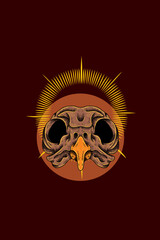 Fototapeta premium Bird head skull vector illustration