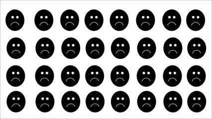 Smile icon pattern. Happy and sad faces Smiling face emoji background. Happy Smile positive icon