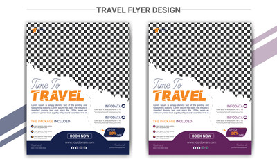 Tours & travel agency flyer design template
