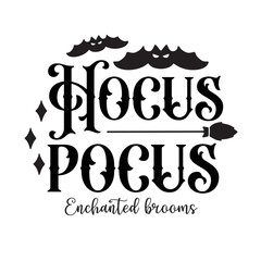 Hocus pocus enchanted brooms Round Retro