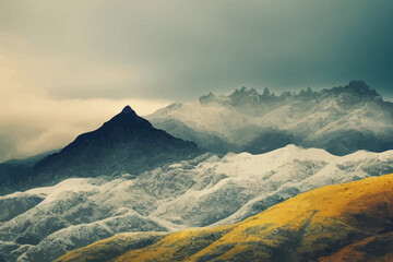 abstract landscape on earth tone background, mountains
