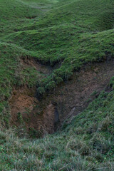 Fototapeta premium Landscape with sinkholes in the mountain