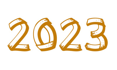 2023 design of wood on png . 2023 numbers are made in wooden shape. Design element for new years day. png 2023 design 