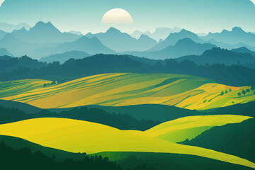 vector illustration green landscape background