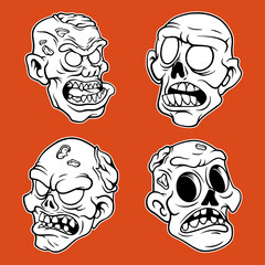 Vector set of monster zombie design illustration