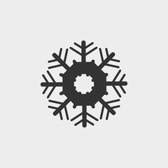 Snow flake vector icon illustration sign