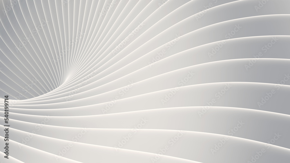 Poster White background stripes 3D wavy pattern, elegant abstract striped pattern