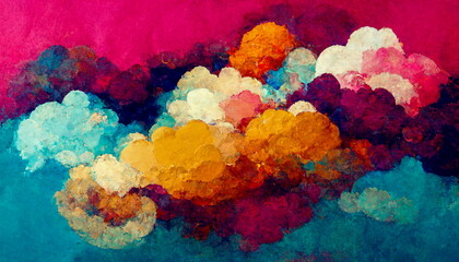 Fototapeta na wymiar Abstract creative colorful clouds as background Colorful panoramic wallpaper background