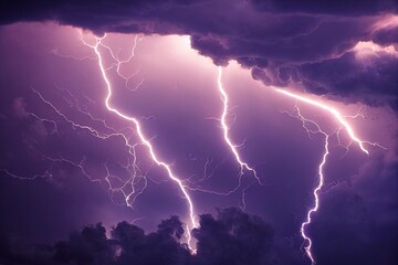 Sky and clouds with lightning.
