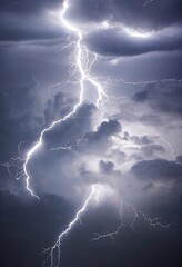 Fototapeta na wymiar Sky and clouds with lightning.
