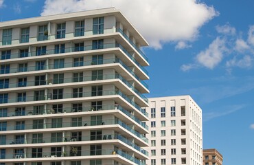 Exterior of high-rise residential buildings