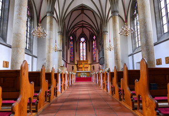 Fototapeta na wymiar Innenansicht der Kathedrale St. Florin (Vaduz)