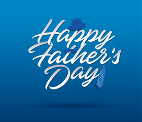 Happy father`s day calligraphy greeting card