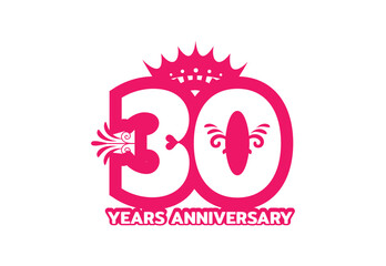 30 years anniversary logo and sticker design template