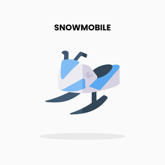 Snowmobile flat icon. Vector illustration on white background. Can used for digital product, presentation, UI and many more.