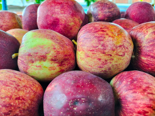 Sweet Red Apples In The Market