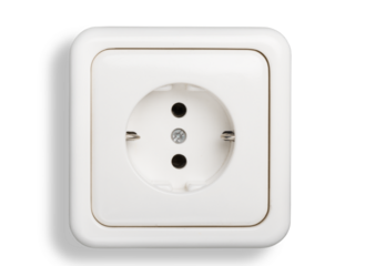 White socket front view isolated on white background