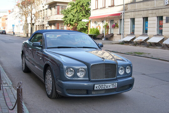 Nizhny Novgorod, Russia - September 04, 2022: A grey Bentley Azure car parked on street.