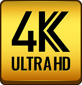 4k ultra hd gold icon