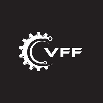 VFF letter technology logo design on black background. VFF creative initials letter IT logo concept. VFF setting shape design.
