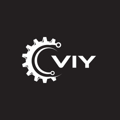 VIY letter technology logo design on black background. VIY creative initials letter IT logo concept. VIY setting shape design.
