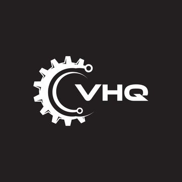 VHQ letter technology logo design on black background. VHQ creative initials letter IT logo concept. VHQ setting shape design.
