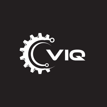 VIQ letter technology logo design on black background. VIQ creative initials letter IT logo concept. VIQ setting shape design.
