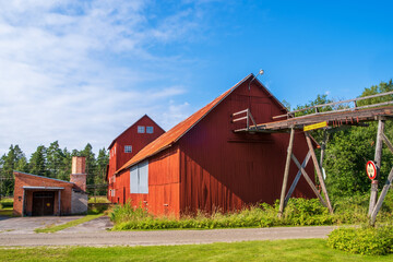 Fototapeta na wymiar Old industry barn for peat in Sweden