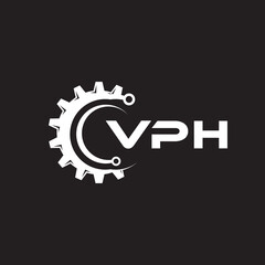 VPH letter technology logo design on black background. VPH creative initials letter IT logo concept. VPH setting shape design.
