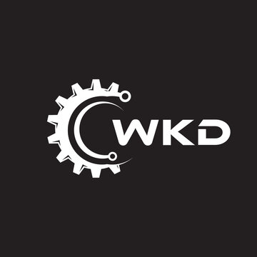 WKD letter technology logo design on black background. WKD creative initials letter IT logo concept. WKD setting shape design.
