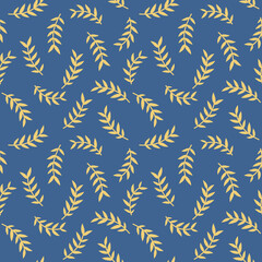 Japanese Leaf Branch Vector Seamless Pattern