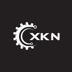 XKN letter technology logo design on black background. XKN creative initials letter IT logo concept. XKN setting shape design.
