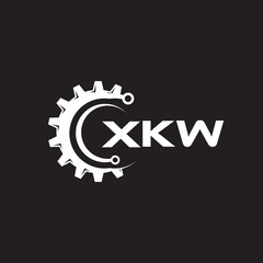 XKW letter technology logo design on black background. XKW creative initials letter IT logo concept. XKW setting shape design.

