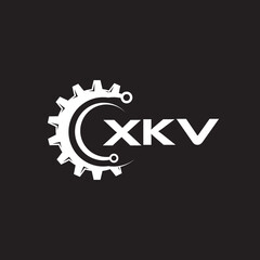 XKV letter technology logo design on black background. XKV creative initials letter IT logo concept. XKV setting shape design.
