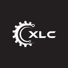 XLC letter technology logo design on black background. XLC creative initials letter IT logo concept. XLC setting shape design.
