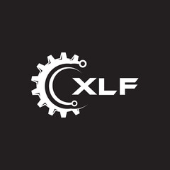 XLF letter technology logo design on black background. XLF creative initials letter IT logo concept. XLF setting shape design.
